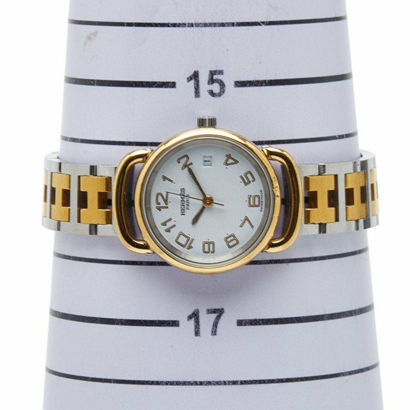 愛馬仕 Pullman 女士腕錶,石英機芯,白色錶盤,不銹鋼鍍層,愛馬仕-9