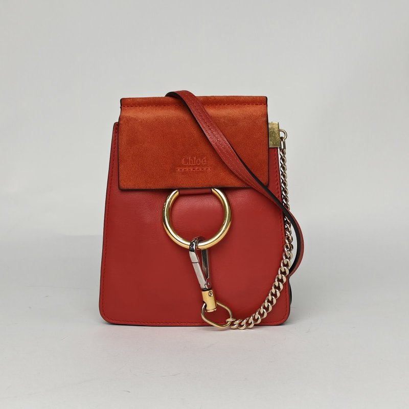 CHLOE FAYE相機包MINI紅色牛皮肩背包-0