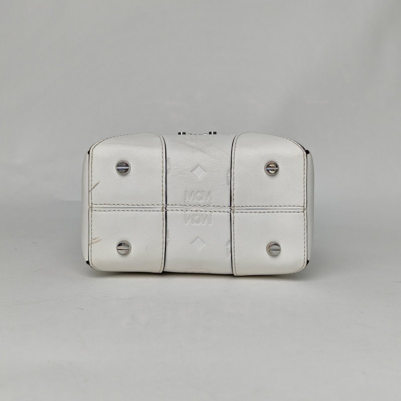 MCM 白色PVCSoftBerlinVisetos手提盒子包斜挎包肩背包-4