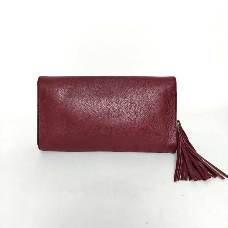 GUCCI 紫色牛皮soho流蘇手拿包肩背包-2