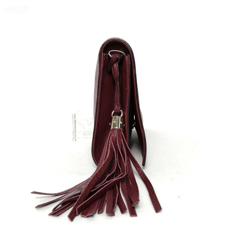 GUCCI 紫色牛皮soho流蘇手拿包肩背包-3