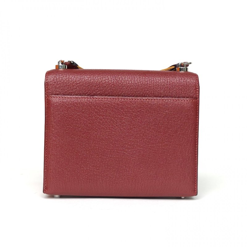 HERMES Verrou手槍包Mini1755愛馬仕紅Chevre山羊皮Z刻銀扣肩背包-2