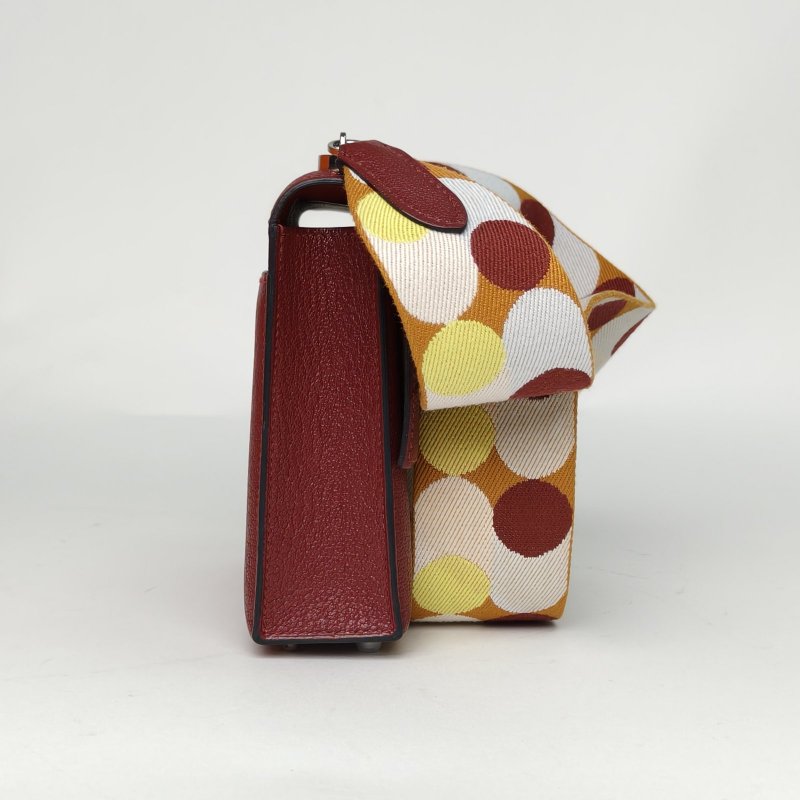 HERMES Verrou手槍包Mini1755愛馬仕紅Chevre山羊皮Z刻銀扣肩背包-3