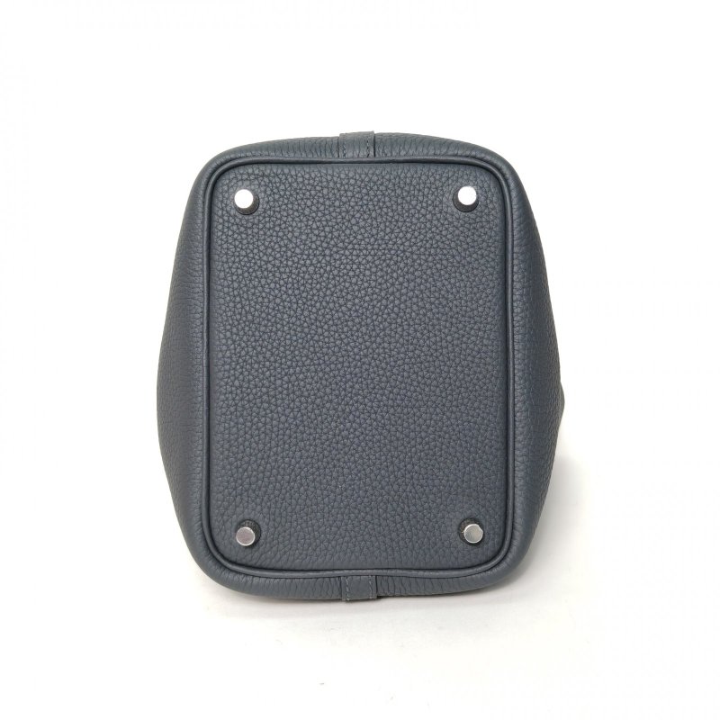 HERMES Picotin18菜籃子H0朦朧灰TC皮K2025銀扣肩背包-4