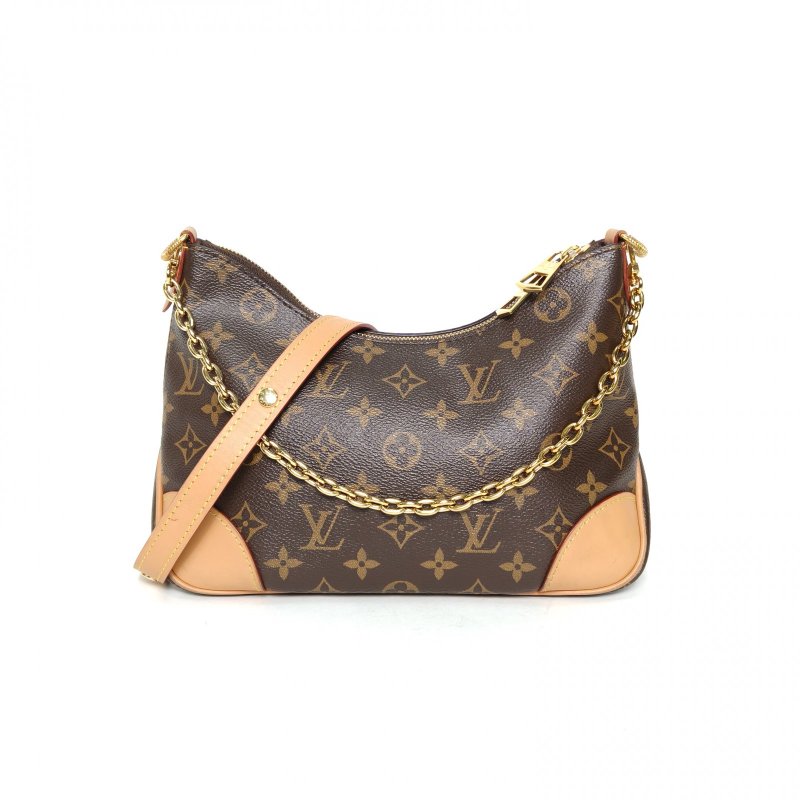 LOUIS VUITTON BOULOGNE牛角包可拆卸肩帶老花PVC晶片肩背包-0