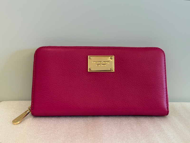 MICHAEL KORS 牛皮長夾（桃紅色）-0