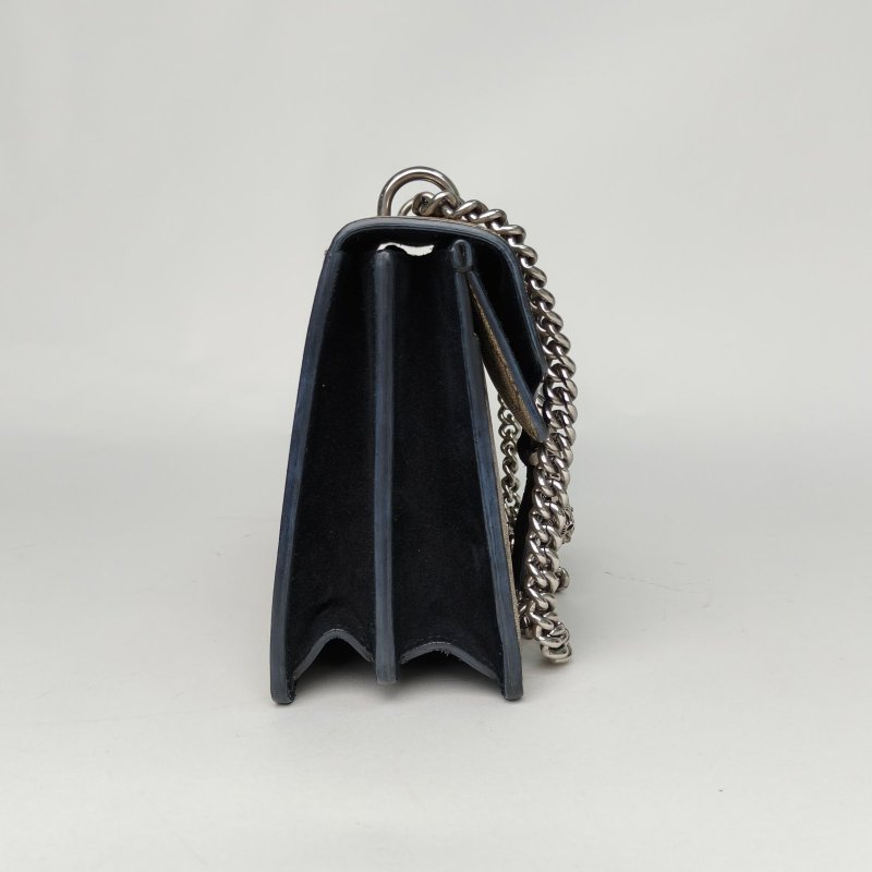 GUCCI Dionysus酒神中號28黑色PVC銀扣肩背包-3