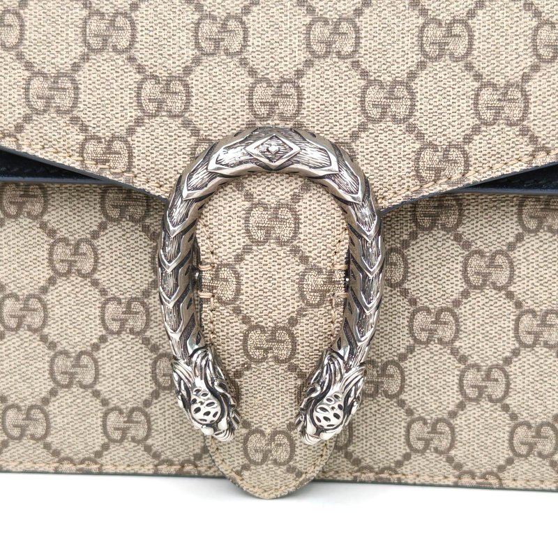 GUCCI Dionysus酒神中號28黑色PVC銀扣肩背包-4