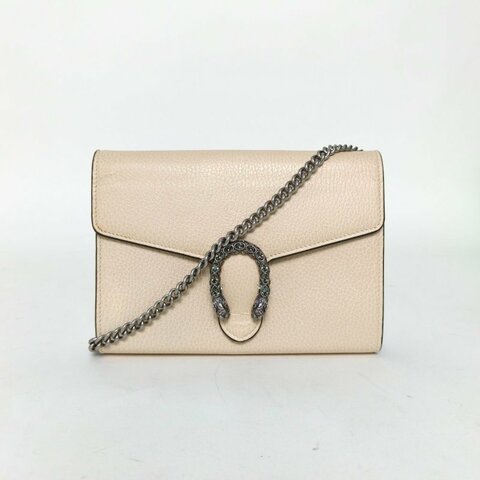 GUCCI Dionysus酒神Woc鑽扣米白色牛皮鑽扣肩背包