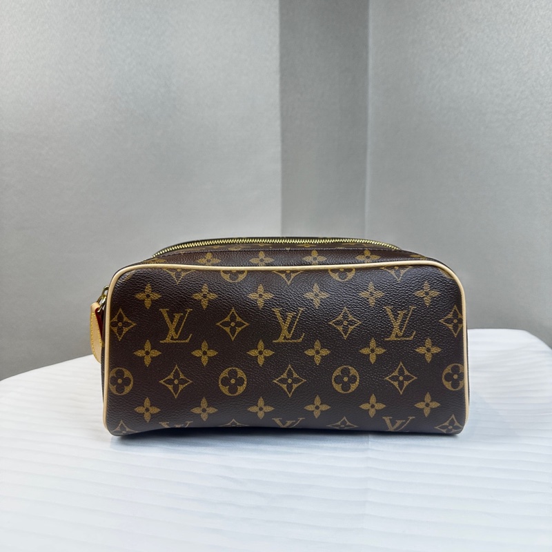閒置新 路易威登/Louis Vuitton Dopp Kit Monogram Macassar 塗層帆布-5