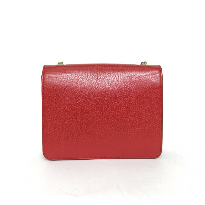 GUCCI Interlock風琴包小號20紅色牛皮金扣肩背包-2