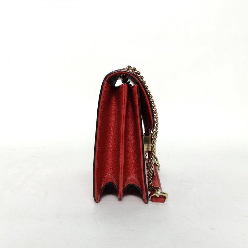 GUCCI Interlock風琴包小號20紅色牛皮金扣肩背包-3