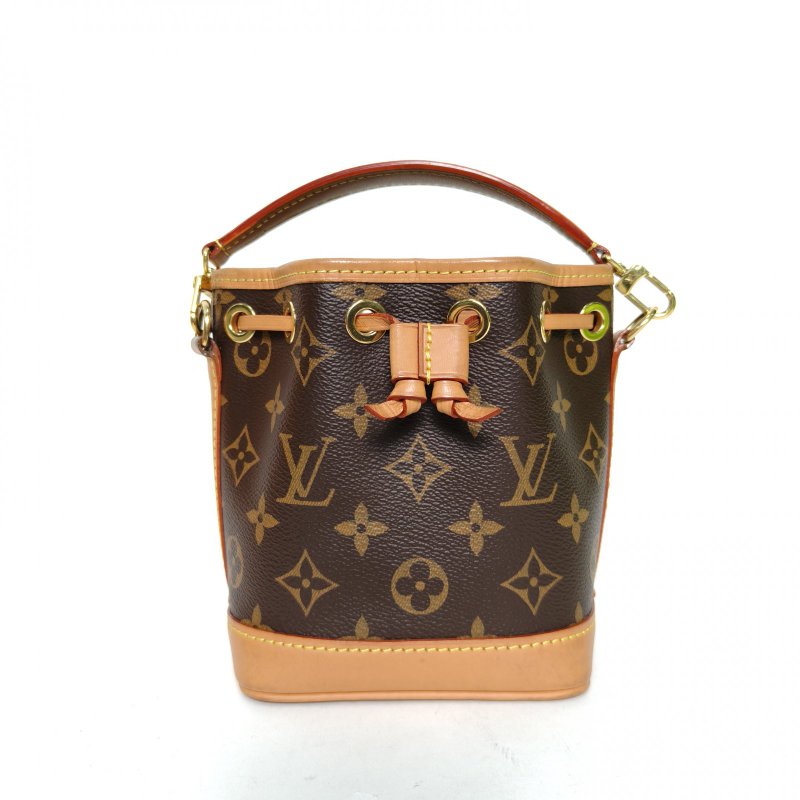 LOUIS VUITTON NOÉ水桶包Nano13可拆卸肩帶老花PVC金扣晶片肩背包-0