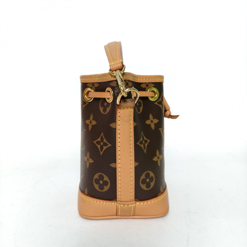 LOUIS VUITTON NOÉ水桶包Nano13可拆卸肩帶老花PVC金扣晶片肩背包-1