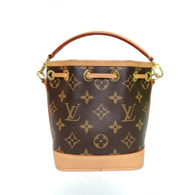 LOUIS VUITTON NOÉ水桶包Nano13可拆卸肩帶老花PVC金扣晶片肩背包-2