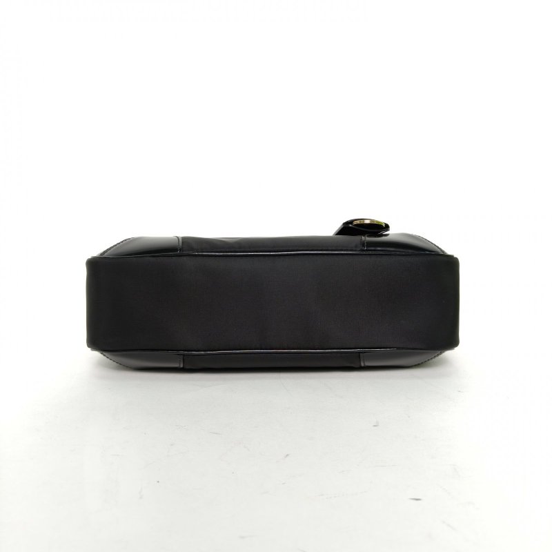 PRADA 黑色牛皮尼龍三角標新款hobo腋下包單肩包/肩背包-4