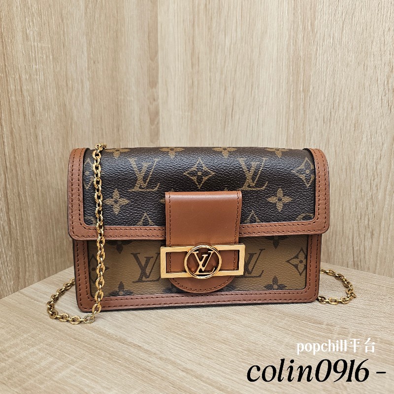 [銷量排名😆超甜價] LV 雙色老花Dauphine金釦斜背Woc-0