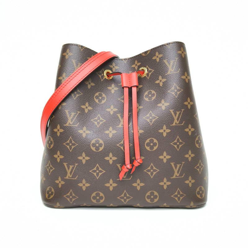 LOUIS VUITTON NÉONOÉ水桶包中號26紅色內裏老花PVC金扣2017肩背包-0