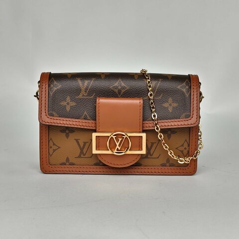 LOUIS VUITTON Dauphine達芙妮WOC拼拼色牛皮/PVC晶片WOC肩背包