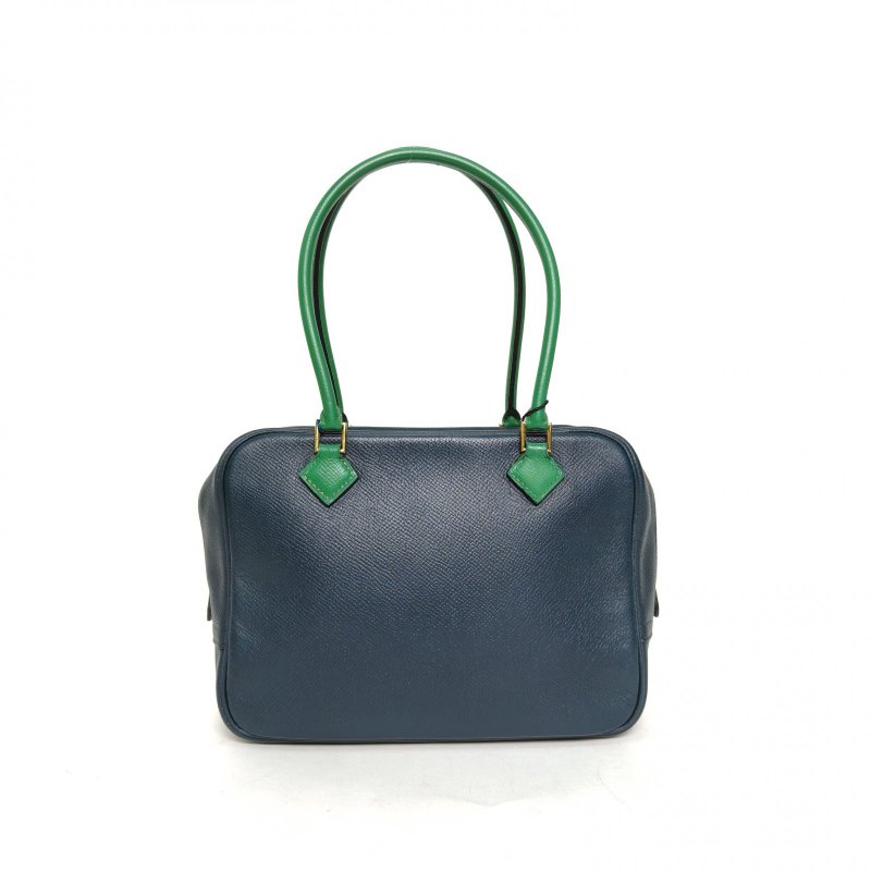 HERMES Plume迷你手提包217P普魯士藍Epsom皮圈Z金扣肩背包-2