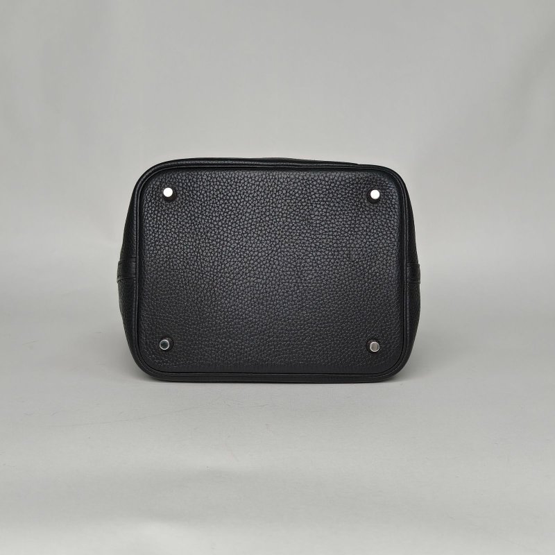 HERMES Picotin菜籃子2289黑色TC皮Z刻銀扣肩背包-4