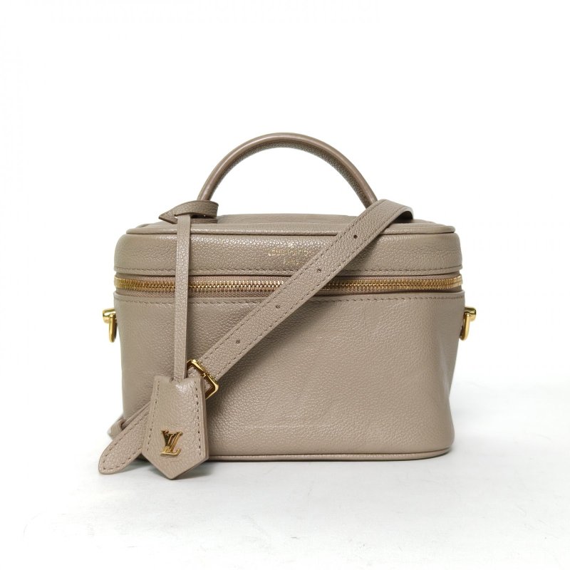 LOUIS VUITTON Vanity化妝包小號19灰色牛皮金扣2020肩背包-0