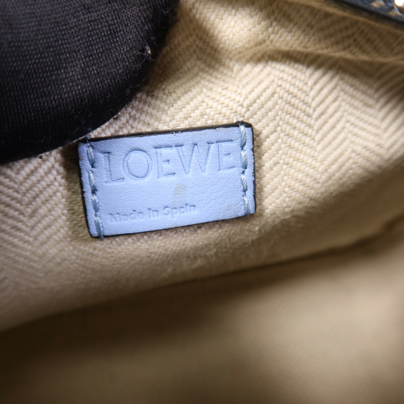 LOEWE 羊皮皮革Nano Puzzle銀扣鏈帶手挽肩背兩用袋-5