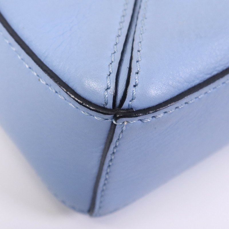 LOEWE 羊皮皮革Nano Puzzle銀扣鏈帶手挽肩背兩用袋-12