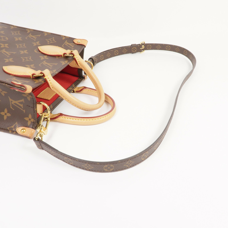 LOUIS VUITTON Monogram Sac Plat BB金扣手挽肩背兩用袋-4