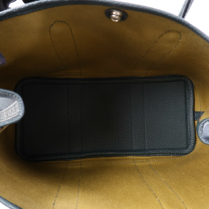 HERMES 帆布Garden Party TPM銀扣手挽袋Vert Cypres/Vert Olive-4