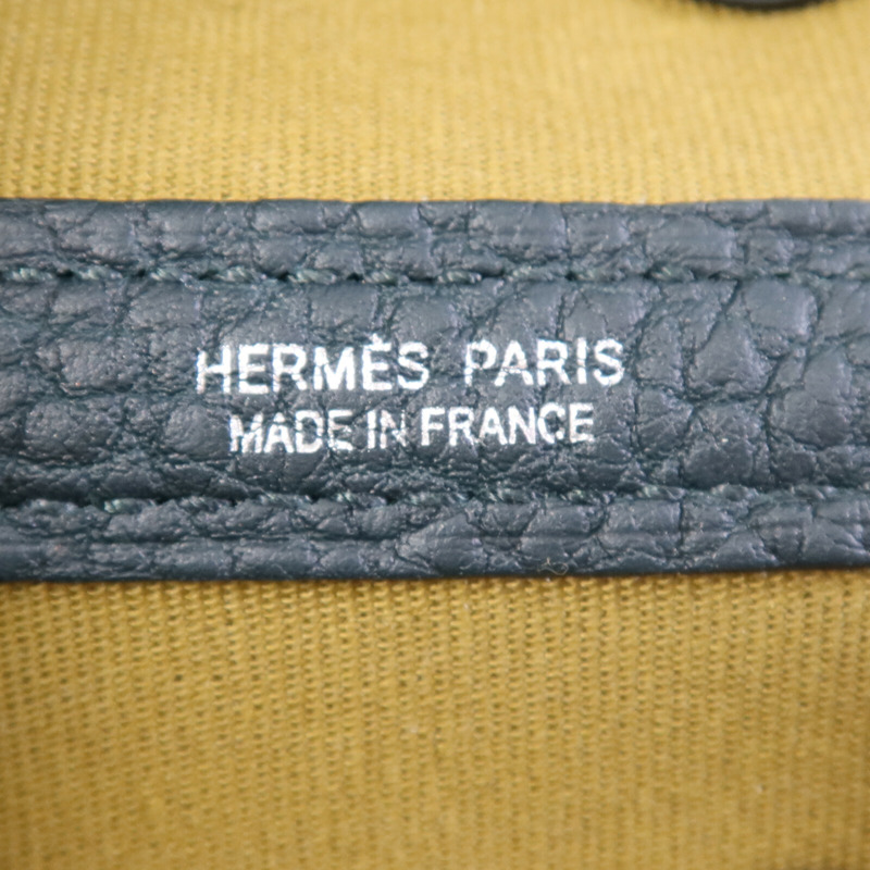 HERMES 帆布Garden Party TPM銀扣手挽袋Vert Cypres/Vert Olive-6