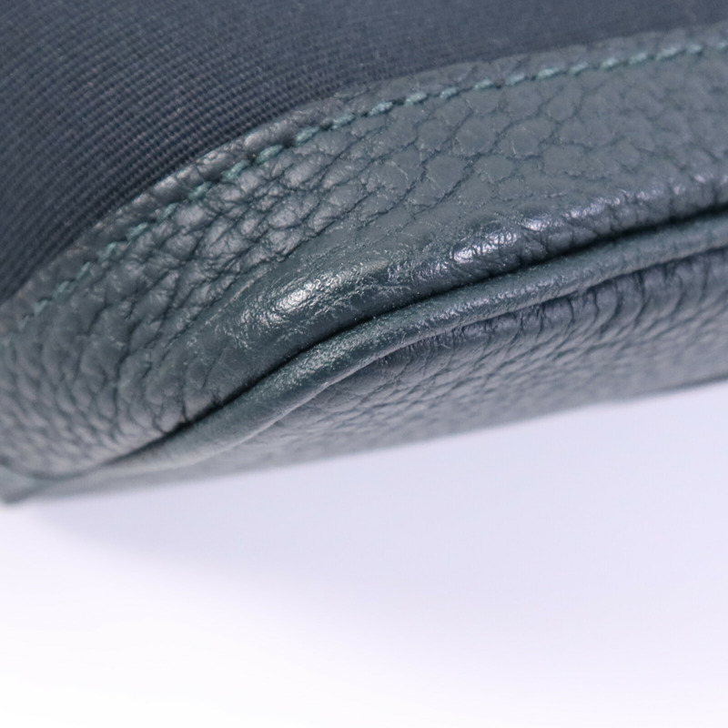 HERMES 帆布Garden Party TPM銀扣手挽袋Vert Cypres/Vert Olive-12