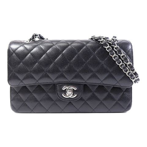 CHANEL 牛皮皮革Classic 25銀扣鏈帶肩背袋
