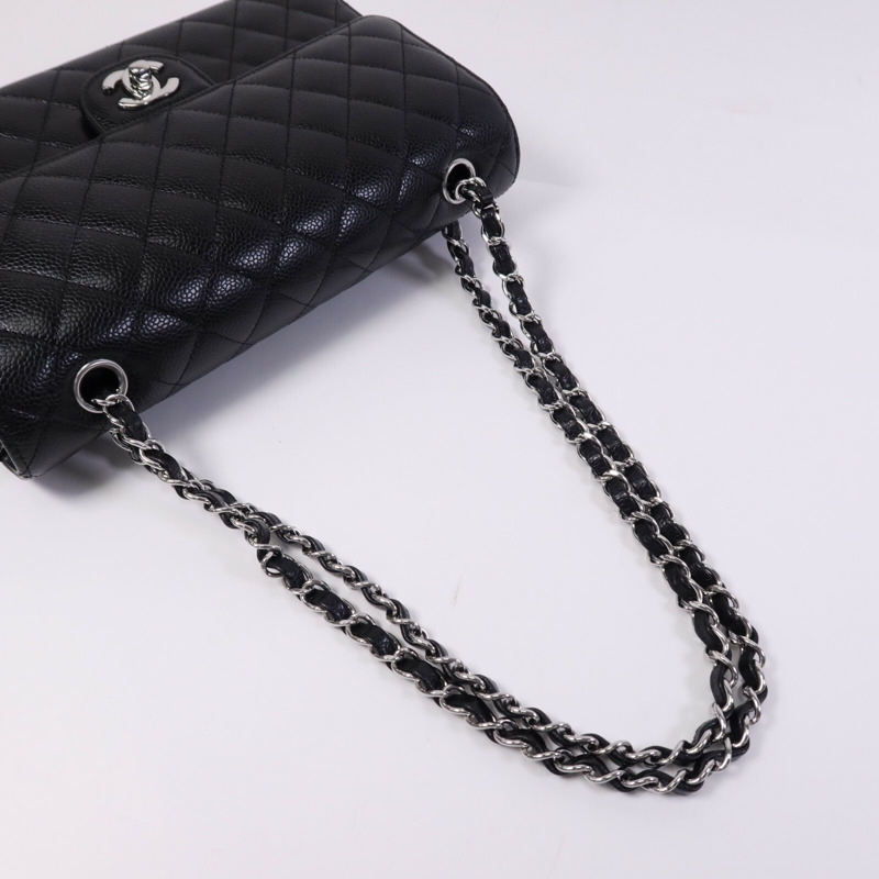 CHANEL 牛皮皮革Classic 25銀扣鏈帶肩背袋-8