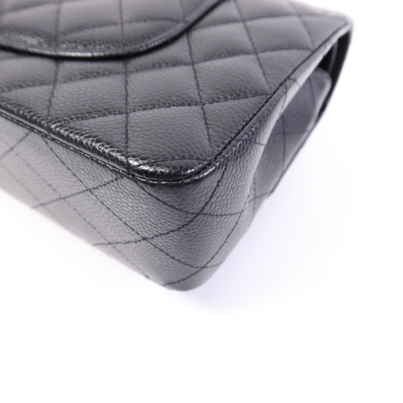 CHANEL 牛皮皮革Classic 25銀扣鏈帶肩背袋-12