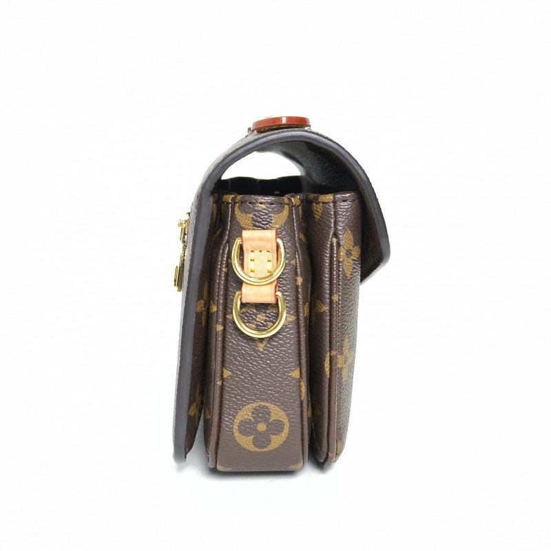 LOUIS VUITTON MetisPochetteEastWest橫版郵差包老花PVC金扣晶片肩背包-1