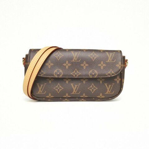 LOUIS VUITTON IVY鏈條腋下包老花PVC金扣晶片肩背包