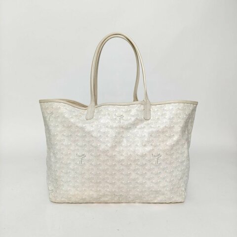 GOYARD SaintLouis購物袋子母包34中號白色PVC銀扣肩背包