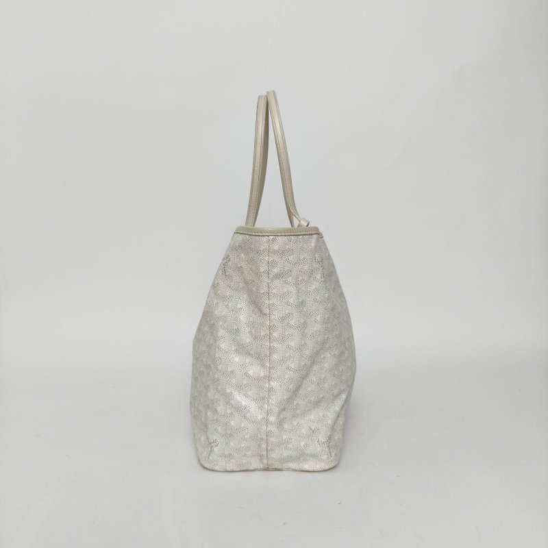 GOYARD SaintLouis購物袋子母包34中號白色PVC銀扣肩背包-1