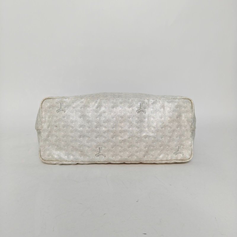 GOYARD SaintLouis購物袋子母包34中號白色PVC銀扣肩背包-4