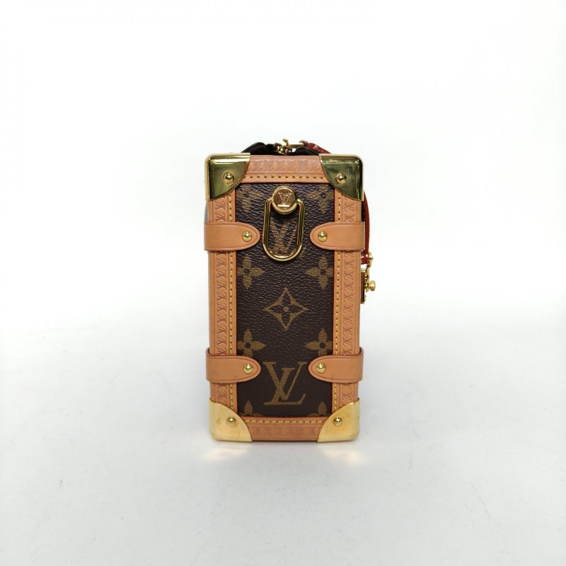 LOUIS VUITTON SideTrunk軟盒子包大號24老花PVC晶片肩背包-3