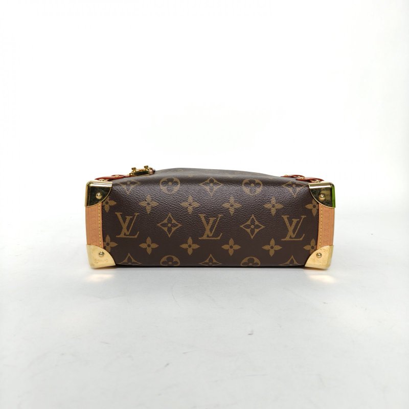 LOUIS VUITTON SideTrunk軟盒子包大號24老花PVC晶片肩背包-4