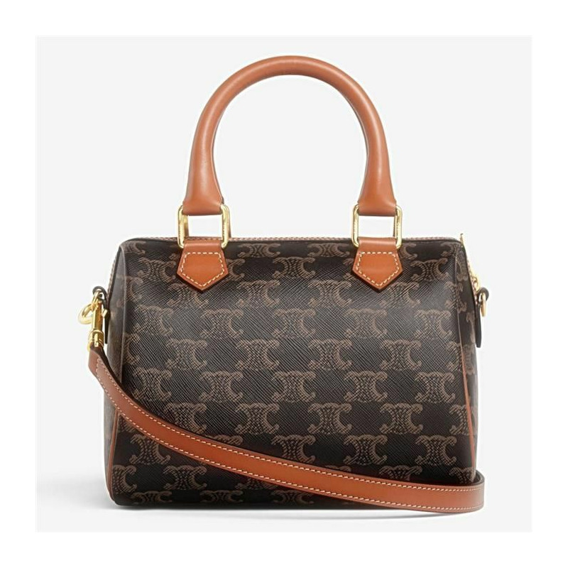 CELINE 小號波士頓 Triumph 帆布小牛皮包 113772CAS04LU-2