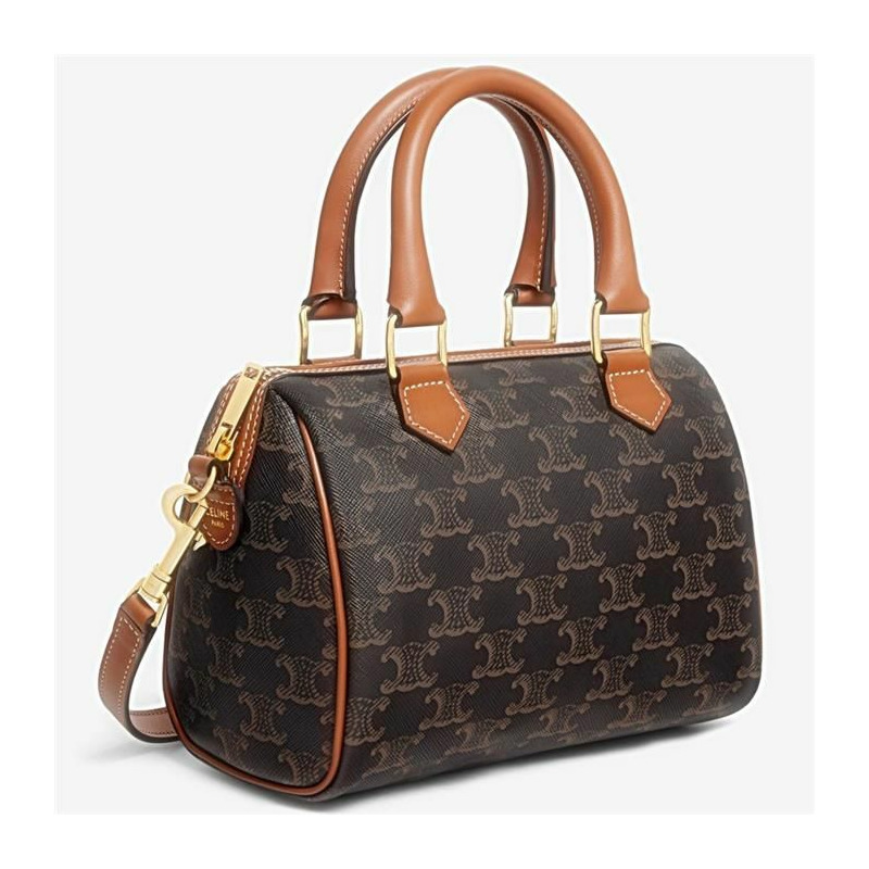 CELINE 小號波士頓 Triumph 帆布小牛皮包 113772CAS04LU-6