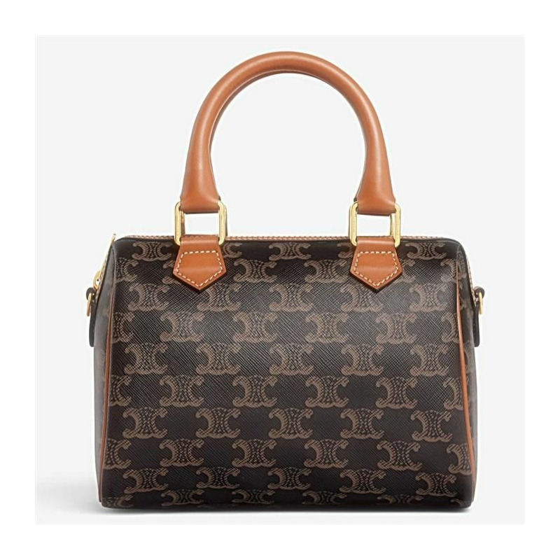 CELINE 小號波士頓 Triumph 帆布小牛皮包 113772CAS04LU-0