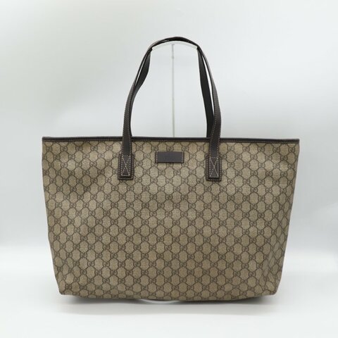 Gucci 古馳 GG Supreme 米白棕色 帆布 托特包