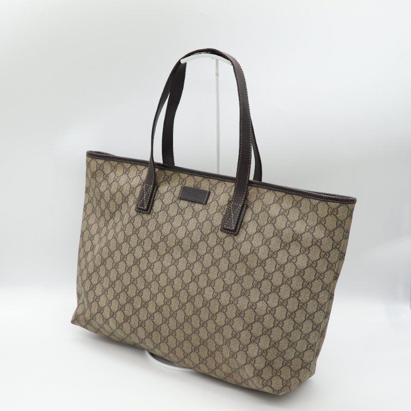 Gucci 古馳 GG Supreme 米白棕色 帆布 托特包-1