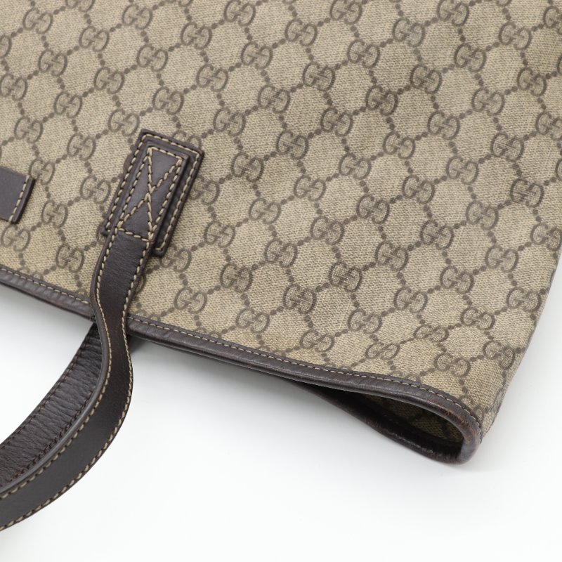 Gucci 古馳 GG Supreme 米白棕色 帆布 托特包-9