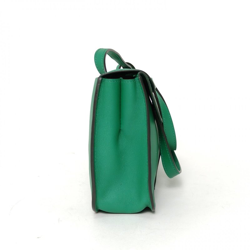 HERMES HalzanMINI226W薄荷綠Swift皮A刻銀扣肩背包-3