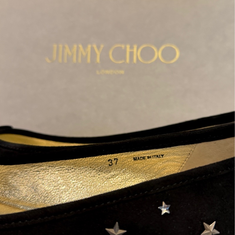 JIMMY CHOO 星形鉚釘平底芭蕾舞鞋 （黑-37）-2